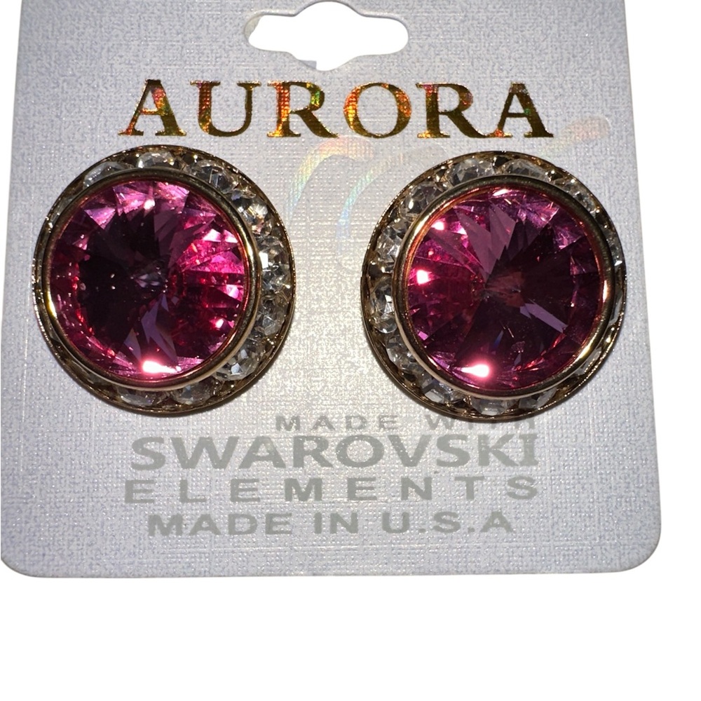 NWT! Pink Swarovski Crystal Earrings
